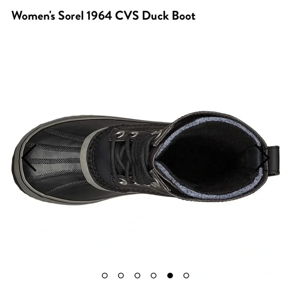 Women's Sorel 1964 CVS Duck Boot 6.5 color Black / Quarry rainboot snow boot 6.5